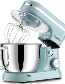 HOWORK Electric Stand Mixer,10+p Speeds With 6.5QT Stainless Steel Bowl,Dough Hook, Wire Whip & Beater,for Most Home Cooks,Blue